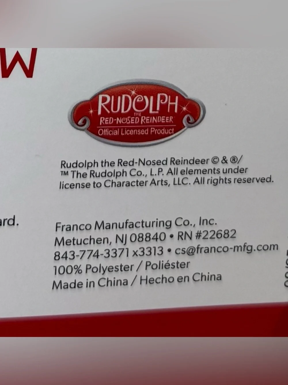 Rudolph the Red-Nosed Reindeer Christmas throw (NWT)